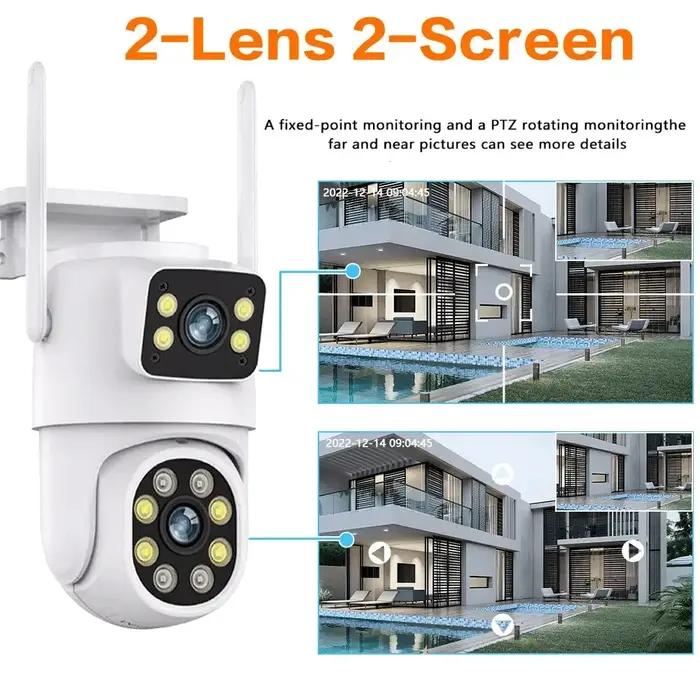 Caméra de surveillance extérieure 4K 8MP Tuya PTZ double objectif avec IA et suivi automatique pour chasse