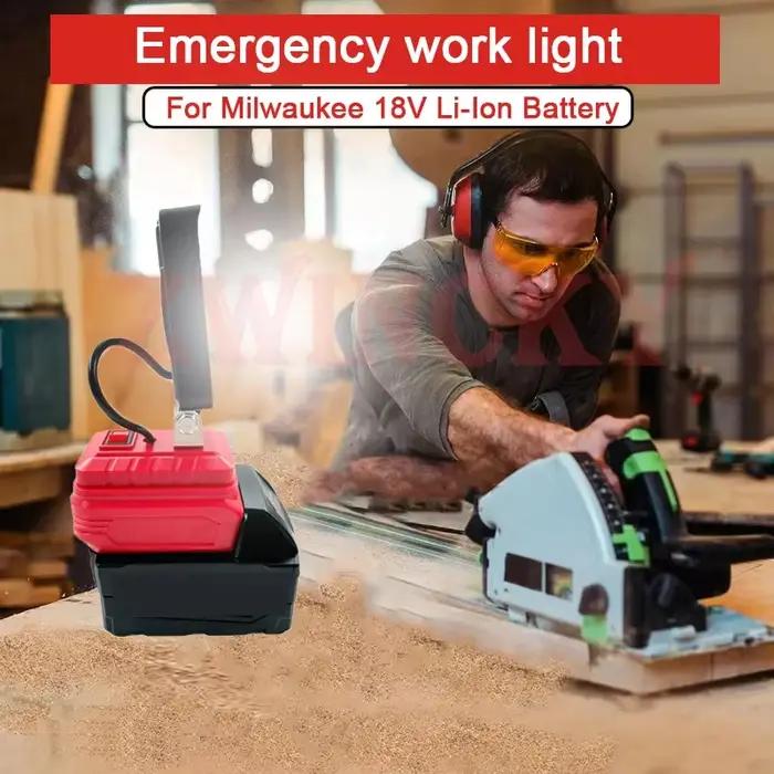 Pour Milwaukee LED lampe de travail pour Milwaukee 18V Li-ion batterie lumière de secours Portable l