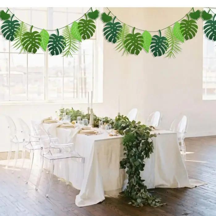 Décoration de feuille de tortue, fête hawaïenne d'été, fête d'anniversaire, Safari, Jungle, tropique, décor à thème de dinosaure