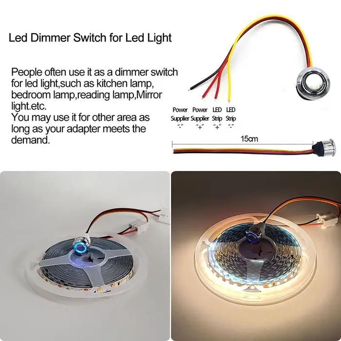 1/2 pièces variateur Led 12v interrupteurs tactiles pour bande lumineuse LED contrôleur de luminosit