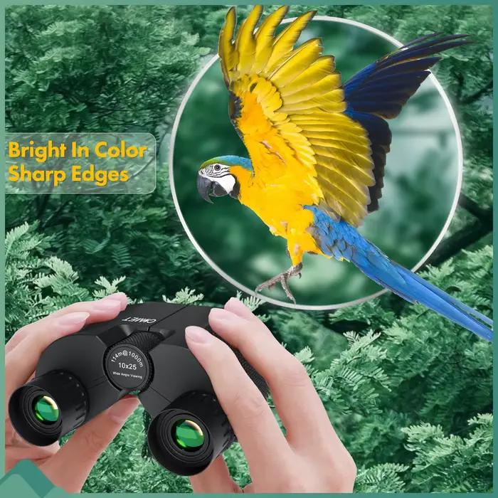 Jumelles COMET 10X25 télescope de poche HD longue portée pliant Compact Bak4 prisme binoculaire