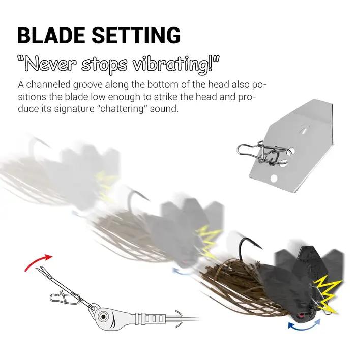 Noeby Chatterbait 10.5g 14g 21g 28g 35g lame gabarit aiguille Stinger crochet fil de Vibration puiss
