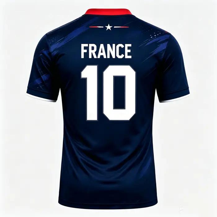 Maillot de football France pour hommes et femmes avec imprimé drapeau