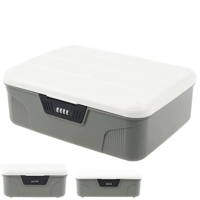 Boîte de rangement portable en plastique verrouillable avec serrure à code numérique