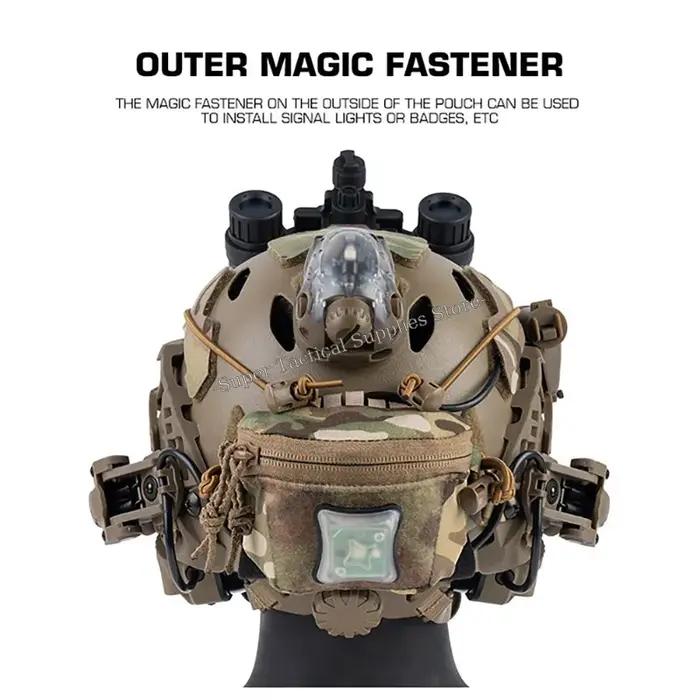 Poche arrière casque tactique rangement batterie contrepoids NVG airsoft chasse équipement MOLLE