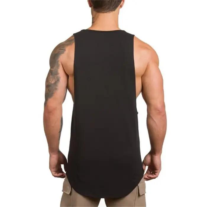 Marque Gym Sport vêtements coton Singlets musculation Stringer débardeurs hommes Fitness chemise Muscle gars sans manches gilets de course