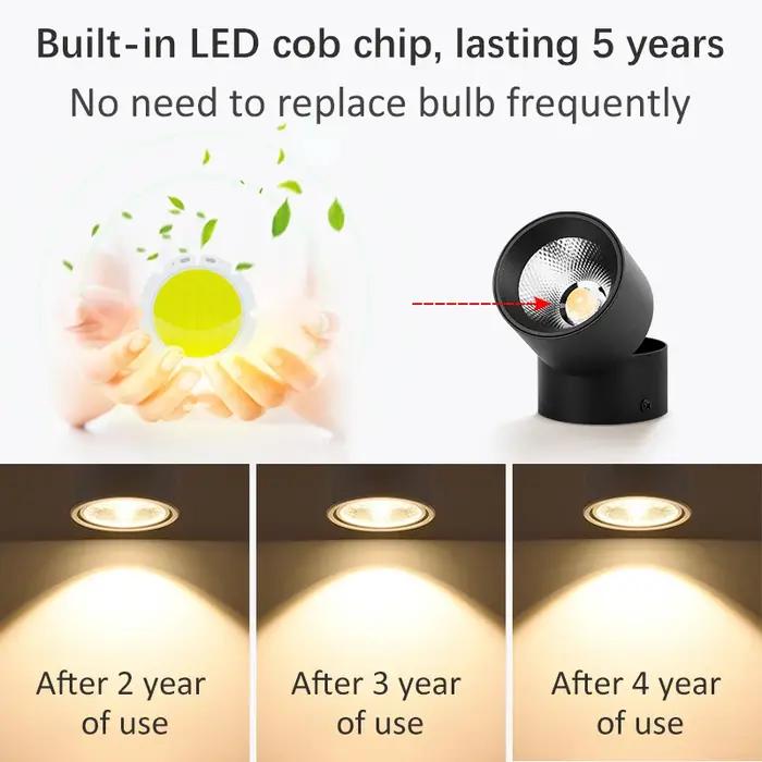 Downlight LED Dimmable Couleurs Pliable 360 ° Plafonnier Spot réglable 7W 10W 15W, projecteurs Led