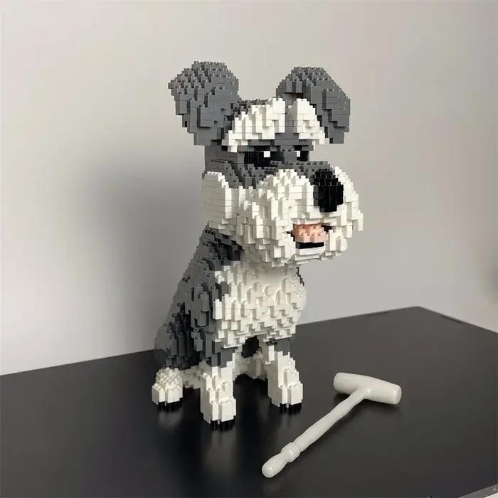 Blocs de construction pour chiens mignons en plastique ABS pour passionnés de construction et d'animaux, cadeau original pour occasions spéciales, améliore la communication et la créativité