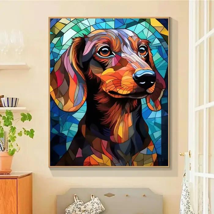 Teckel 5D diamant peinture mignon chien de compagnie Art mosaïque Portrait bricolage