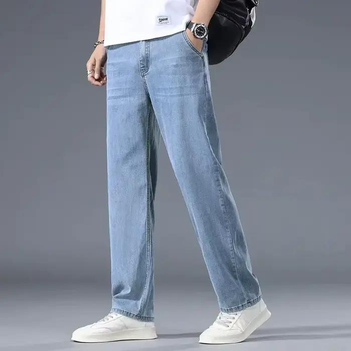 Jean en Lyocell pour Homme – Nouvelle Collection Printemps – Coupe Droite Décontractée – Confortable et Polyvalent