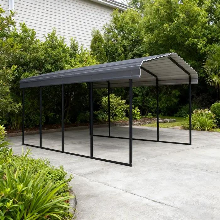 Abri de voiture portable en aluminium sur mesure, imperméable et durable, sans porte, 11x19 pieds, d