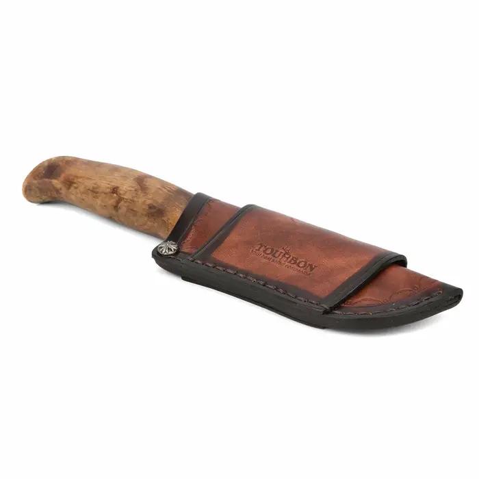 Tourbon-Fourreau de couteau pliant en cuir avec boucle de ceinture