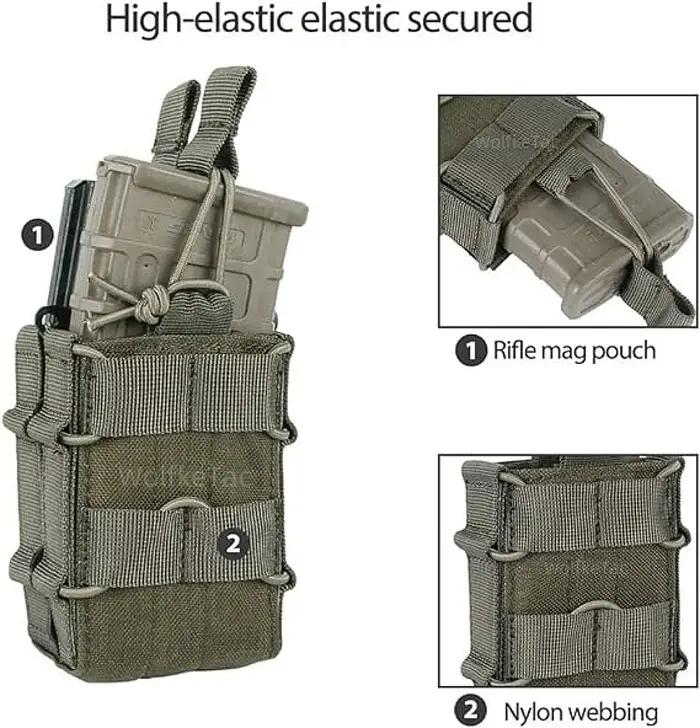 Pochette de chasse Molle simple et Double pour magazines M4 M14 M16 AR15 G36