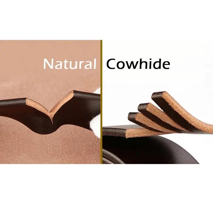 MEDYLA Vintage luxe fait à la main en cuir cuivre boucle homme ceinture peau de vache rétro tout-mat