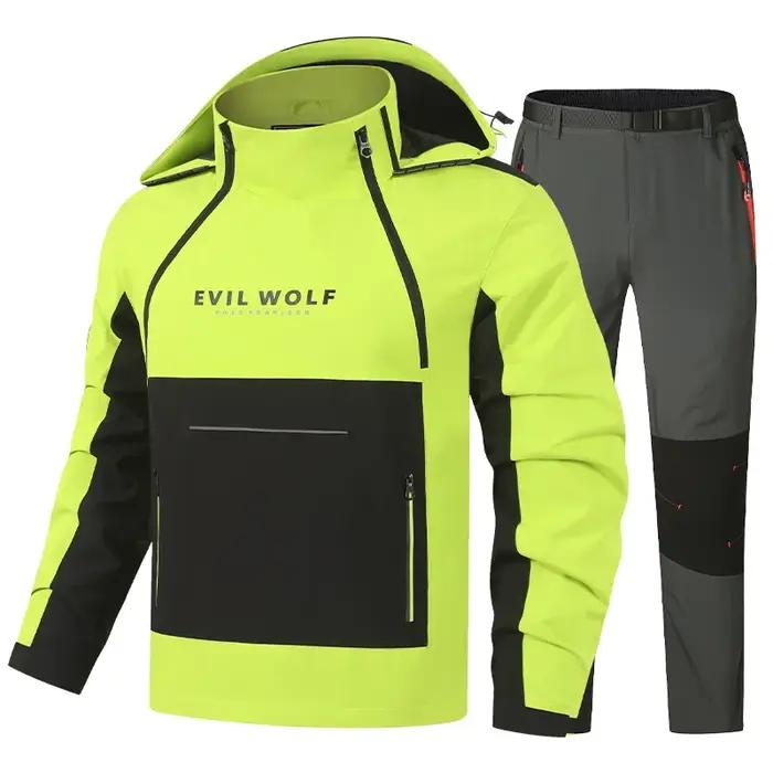 Ensemble imperméable moto : veste et pantalon anti-orage pour camping, randonnée, pêche – Imperméabl