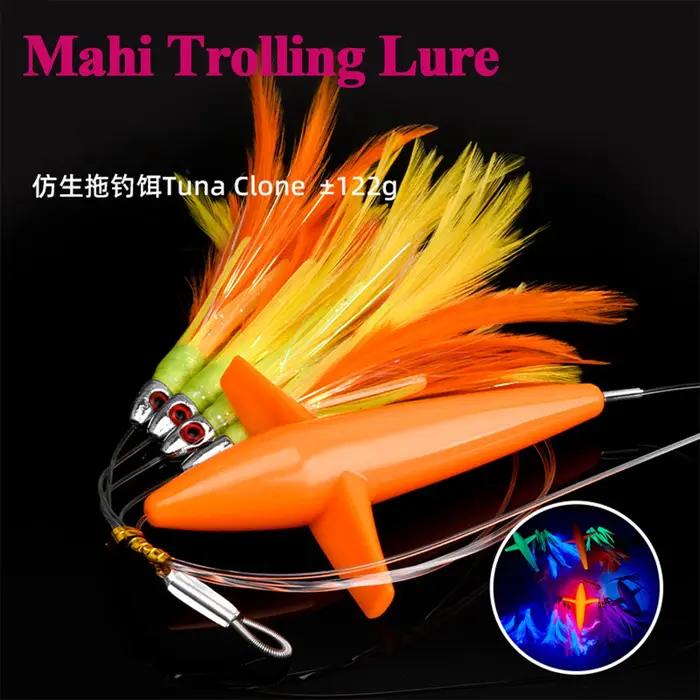Grand jeu de pêche Teaser rigged plume oiseau leurre de pêche à la traîne calmar thon chaîne Mahi Wahoo appât artificiel eau salée occasions spéciales