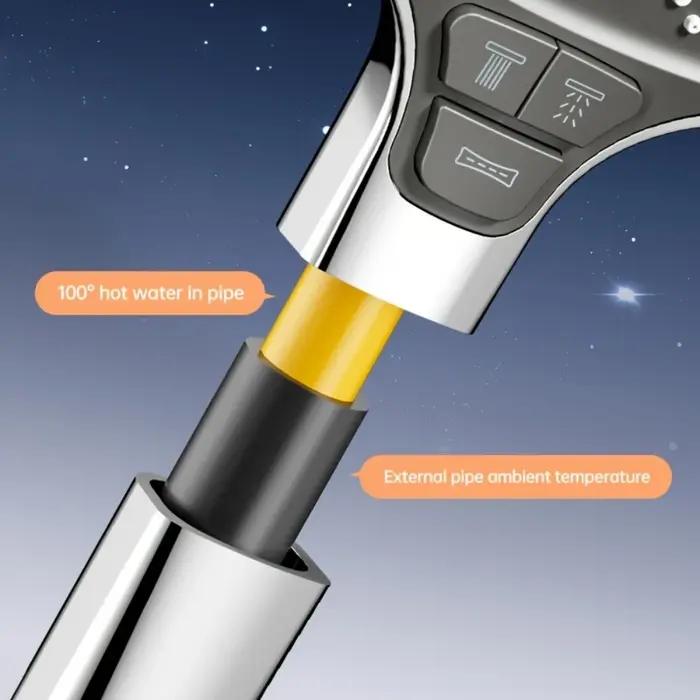 Pomme de douche turbo pressurisée 8 modes 12cm avec filtre ABS épais économie d'eau pour chasseurs