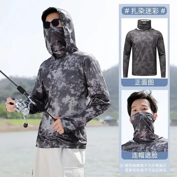 Vestes de pêche camouflage d'extérieur pour homme, respirantes, anti-UV, à séchage rapide, en maille