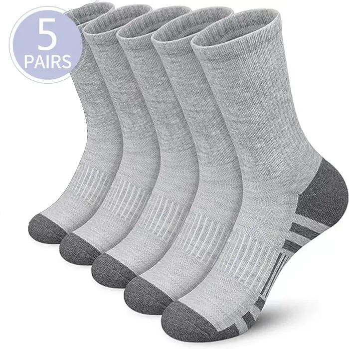 Lot 5 paires chaussettes sport performance chasse - Respirantes rembourrées pour activités extérieures homme femme