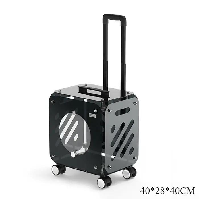 Chariot de voyage transparent pour animaux de compagnie
