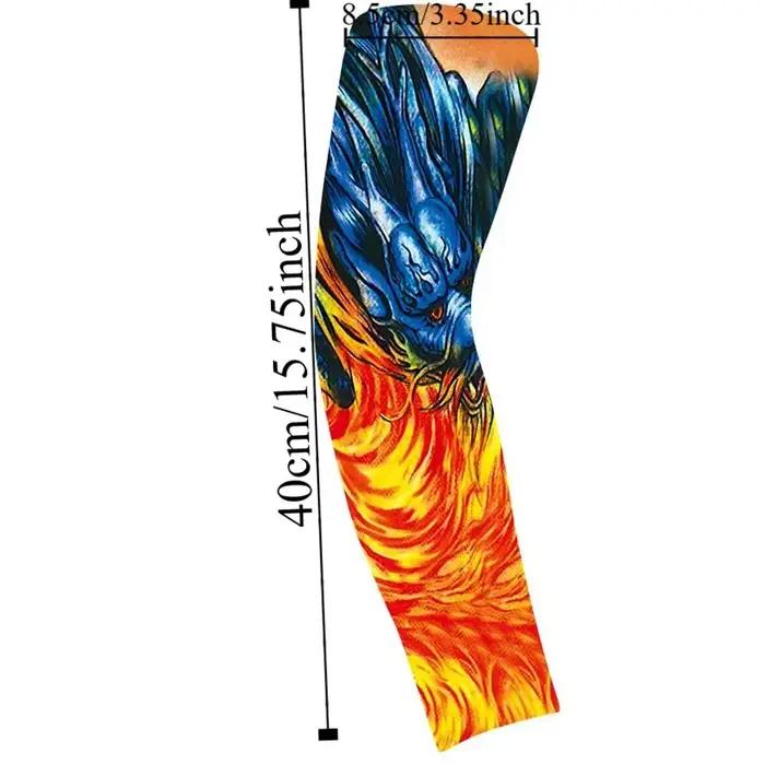 Manchon de tatouage de bras de fleur en polyester élastique et respirant pour hommes protection UV occasionnels sports et loisirs