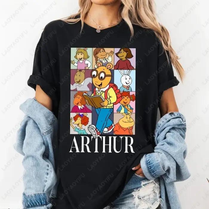 T-shirt Arthur et ses amis émission de télévision années 90 nostalgie vêtement en coton homme femme style décontracté occassions spéciales années 90