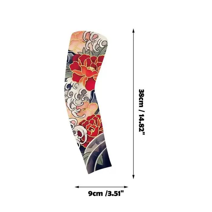 Manches de bras pour hommes à motif floral, protection UV, couvre-bras de cyclisme, protection solaire, chauffe-bras