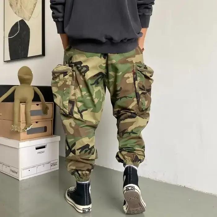 Pantalon tactique camouflage homme harem poches multifonctions ample sport jogging entraînement extérieur