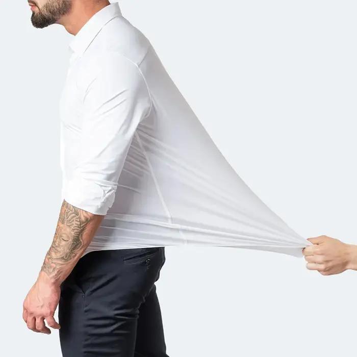Chemises décontractées BROWON pour hommes 2026 – Chemise à manches longues très élastique
