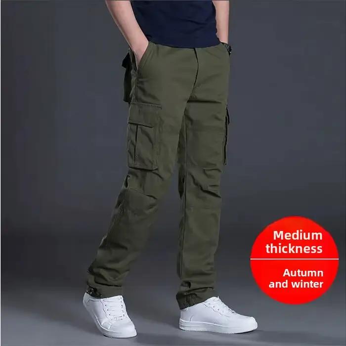 Pantalon travail loose résistant droit multi-poches chasse outdoor homme printemps automne