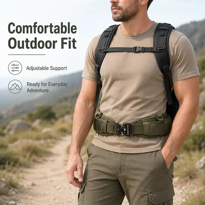 Ceinture tactique nylon MOLLE boucle métal équipement chasse sports outdoor résistante