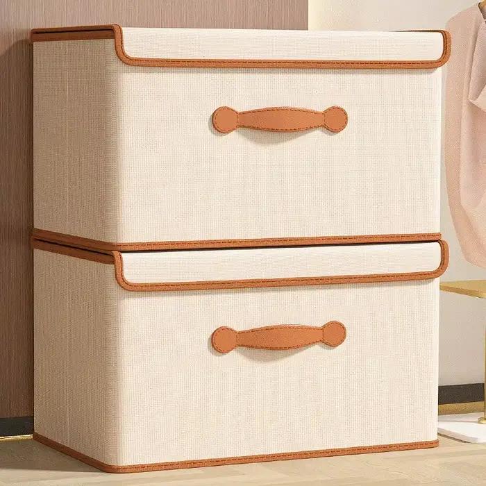 Boîte de rangement pour vêtements avec couvercle, pour usage domestique, garde-robe, sous-vêtements, boîte de rangement pour vêtements, couvertures, panier de rangement
