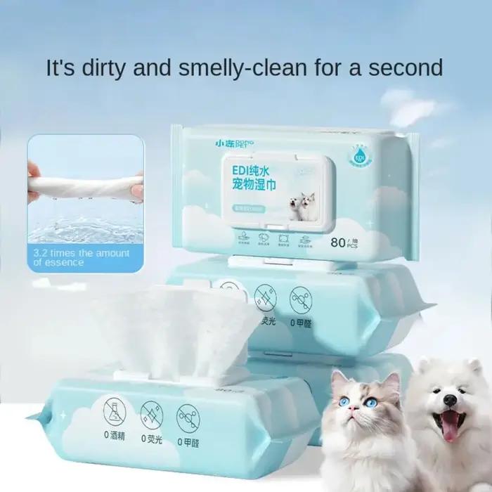 Lingettes pour animaux de compagnie pour essuyer les yeux et les oreilles