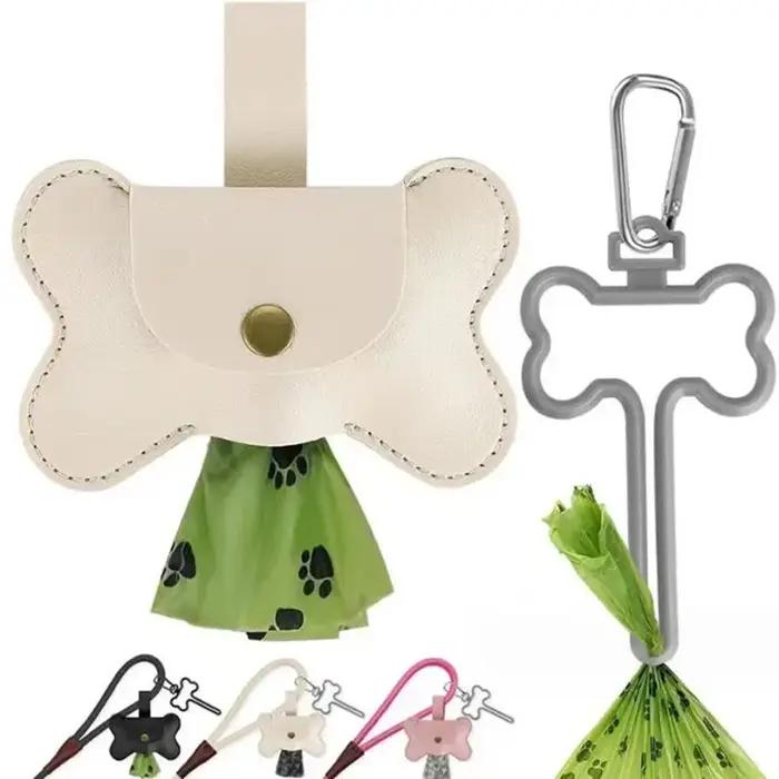 Distributeur de sacs de ramassage de merde de chien avec pince à laisse
