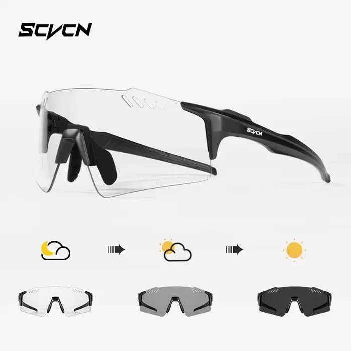 Lunettes de sport photochromiques SCVCN sans monture - Randonnée, vélo, running - Hommes 1 verre
