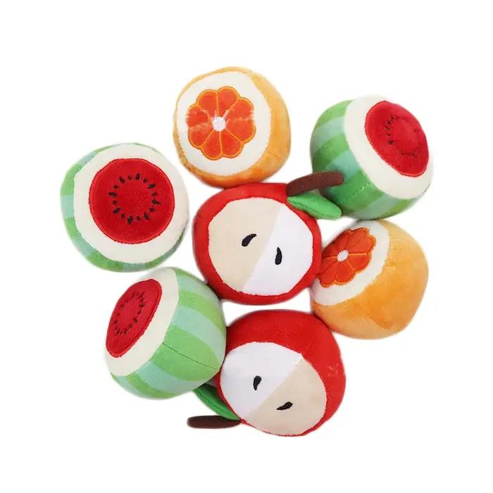 Jouets en peluche fruits pour chiens petits, banane pastèque, jouets de jeu pour chiots, accessoires pour animaux de compagnie, couleurs variées, jouets résistants aux morsures, heures de plaisir pour chiens