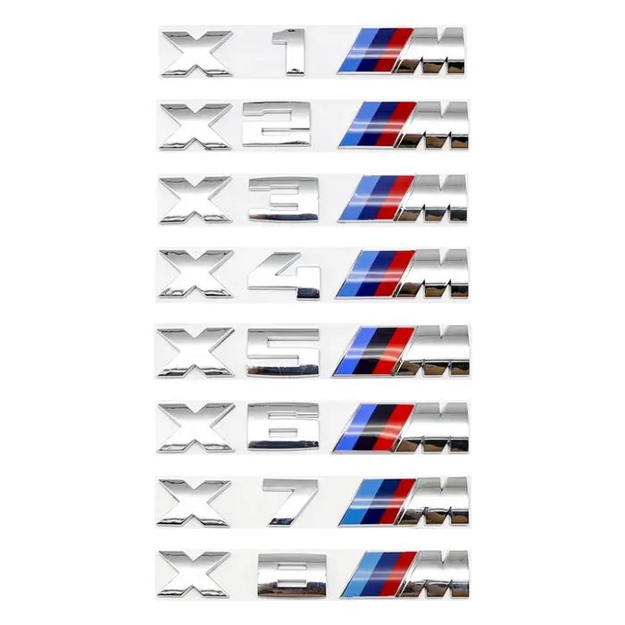 Emblème de coffre de voiture ABS pour BMW X3M X2M X5M M6 X4M en Argent ou Noir Style31 à Style38 Accessoires de Tuning Auto Occasions Spéciales