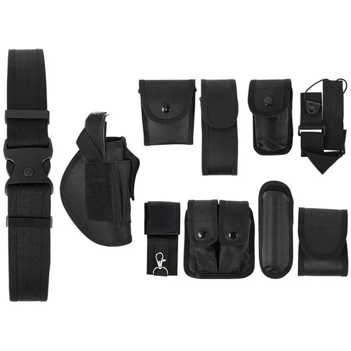 Kit ceinture tactique multifonction 10 en 1 avec étui pistolet et porte-lampe pour chasse et sécurité