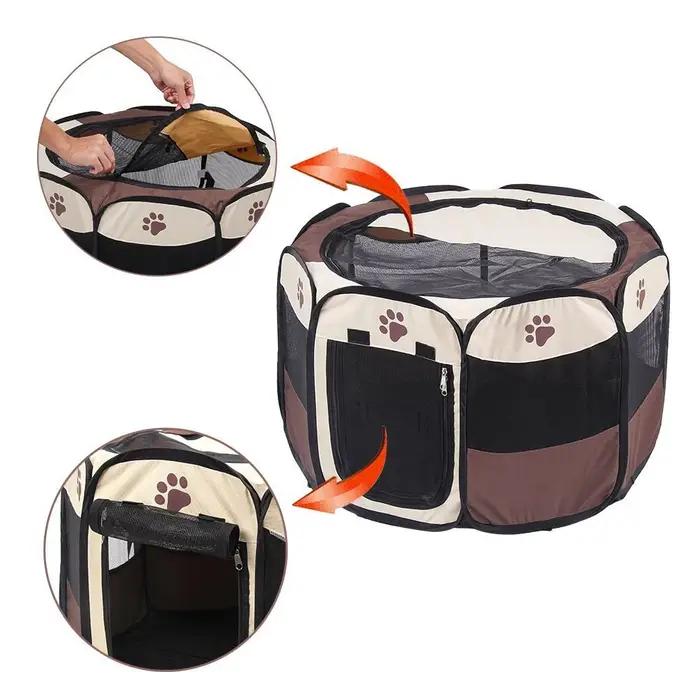 Clôture Octogonale Portable et Pliable pour Animaux de Compagnie