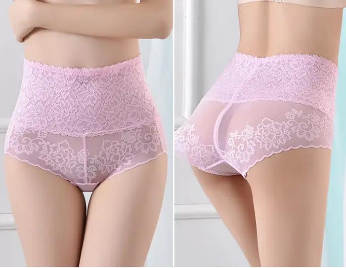 Sous-vêtements sexy en dentelle pour femmes, culotte élastique taille haute, antibactérien, transparent, haute qualité, lingerie pour dames
