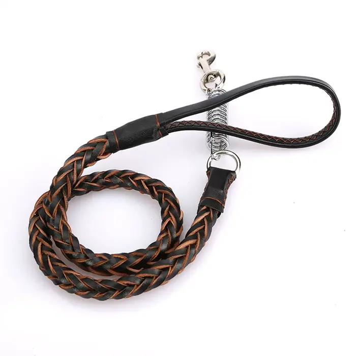 Laisse en cuir véritable tressée robuste pour chiens grandes tailles entraînement promenade balade occasions spéciales chien de compagnie chien de grande taille chien de berger bulldog labrador golden retriever