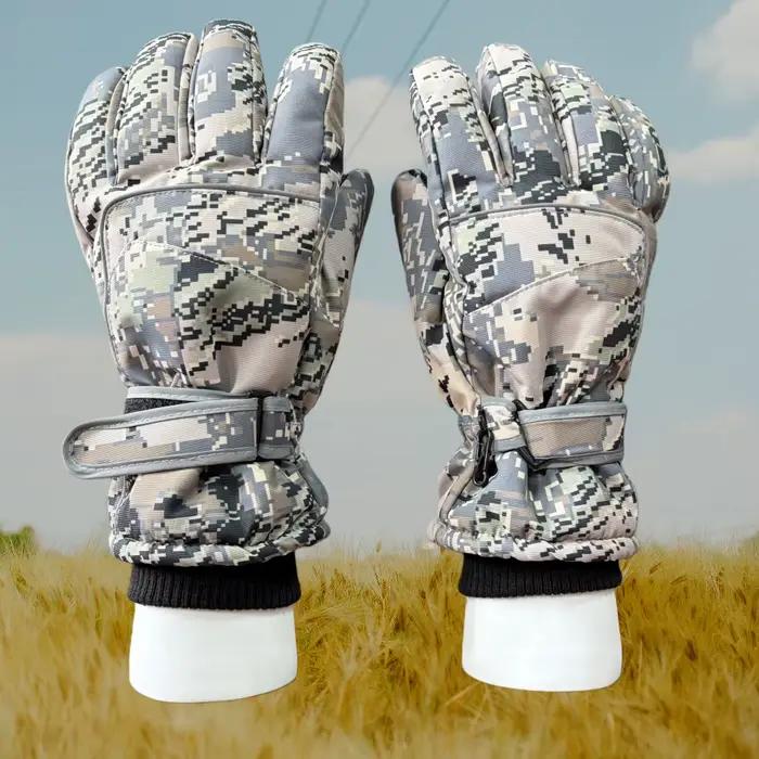Gants de chasse camouflage imperméables coupe-vent hiver hommes - Film isolant tactile écran smartphone