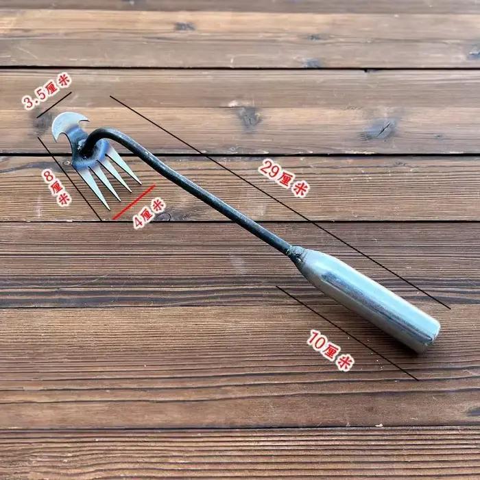 Artefact de désherbage à houe, outils de démarrage et de désherbage, râteau à houe de jardinage, outil agricole en acier au manganèse, petite houe, ameublissement du sol a