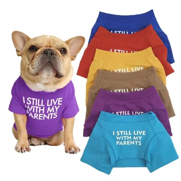 Vetement respirant en tissu pour chiens petite taille printemps etete design unique lettres douces imprimées style mode occassions speciales