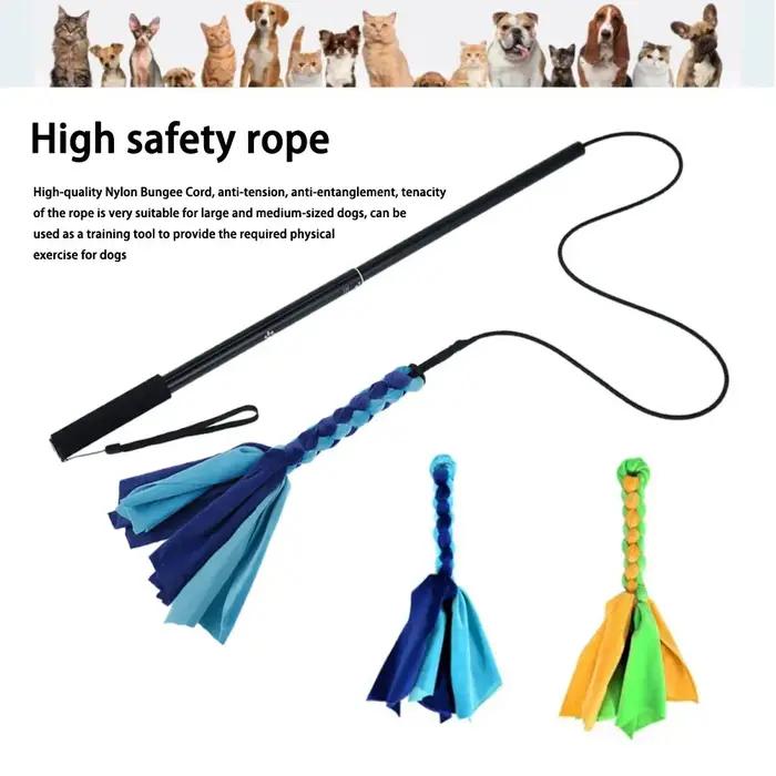 Canins flirt leurre pôle bâton jouets animal de compagnie interactif chasse queue Teaser baguette formation corde à