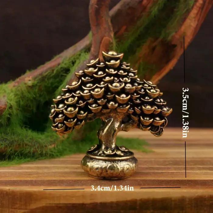 Figurine Feng Shui Arbre de Richesse en Plastique Gris Clair Vert Clair Décoration Bureau Maison Occasions Spéciales Cadeau Pendaison Crémaillère Prospérité