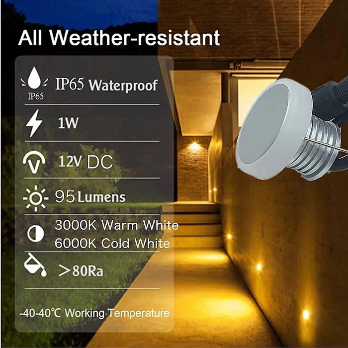 12V LED pont lumières étanche paysage escalier étape éclairage 1W encastré lampe souterraine jardin