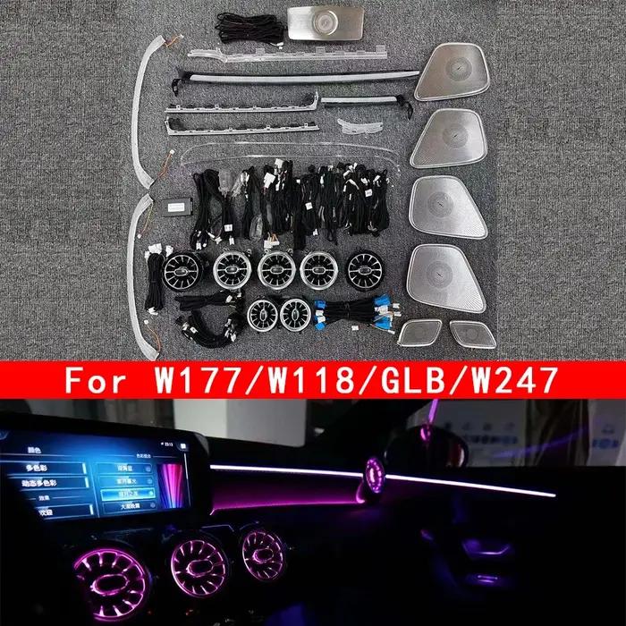 64 couleurs lumière ambiante LED évents pour Mercedes Benz W177 W118 W247 A/B/CLA/GLA/GLB classe voi