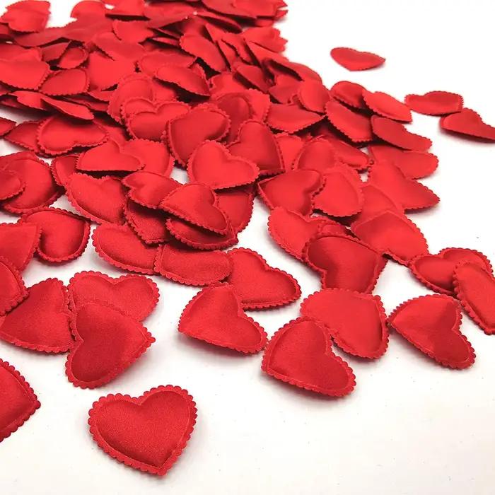 Pétales de lancer en tissu rembourré romantique pour mariage fiançailles fête des mères pères anniversaire saint valentin noël occaions spéciales 200 pièces cœur olive saphir profond jaune fluo