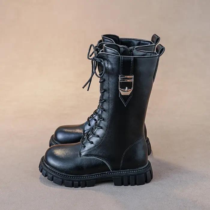 Bottes élégantes à fermeture éclair pour bébé fille, bottes décontractées à la mode, bout rond, seme